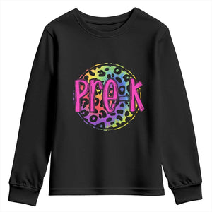 Pre-Kindergarten Neon Leopard Effect Printing Youth Sweatshirt Wild About PreK Teacher Student Gift