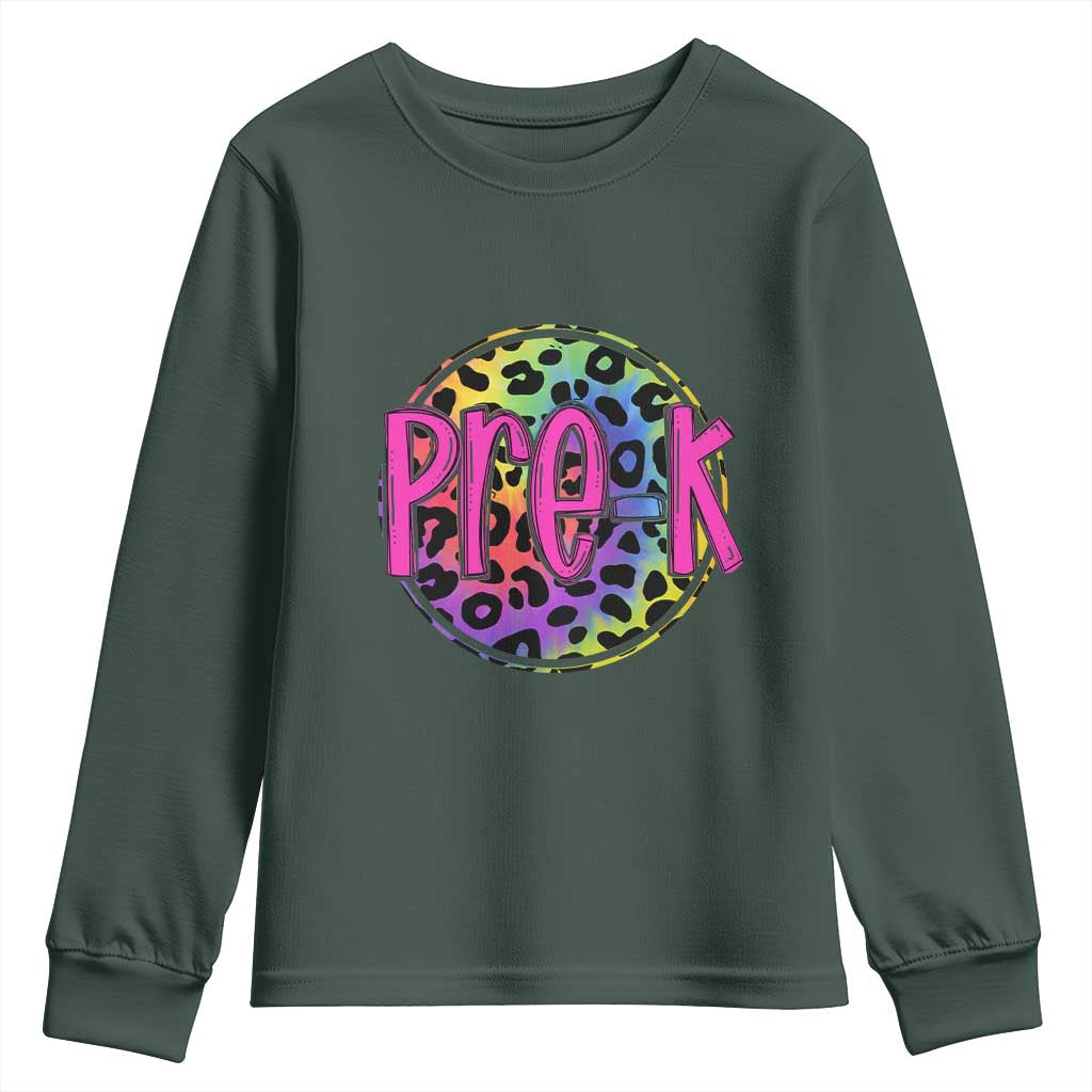 Pre-Kindergarten Neon Leopard Effect Printing Youth Sweatshirt Wild About PreK Teacher Student Gift