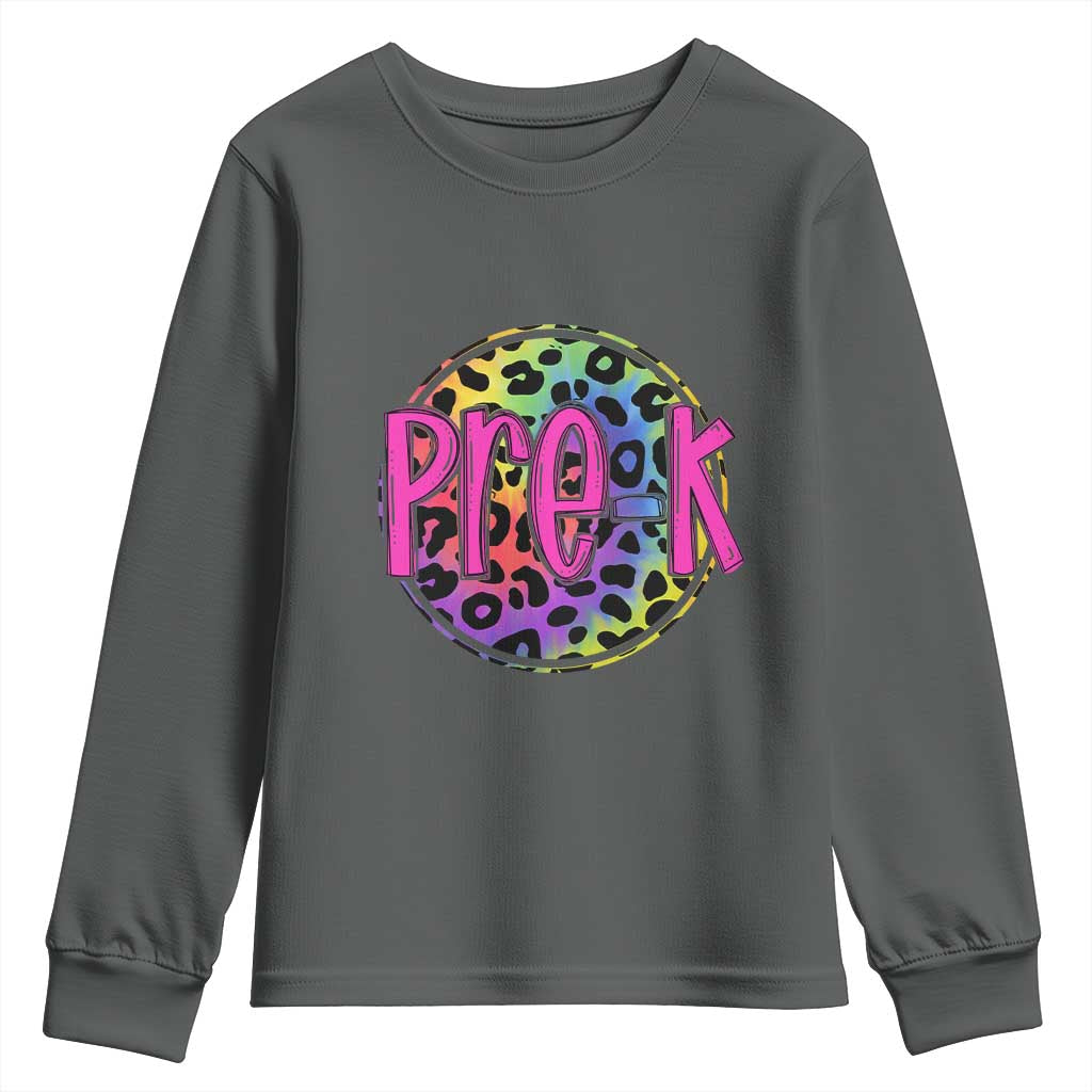 Pre-Kindergarten Neon Leopard Effect Printing Youth Sweatshirt Wild About PreK Teacher Student Gift