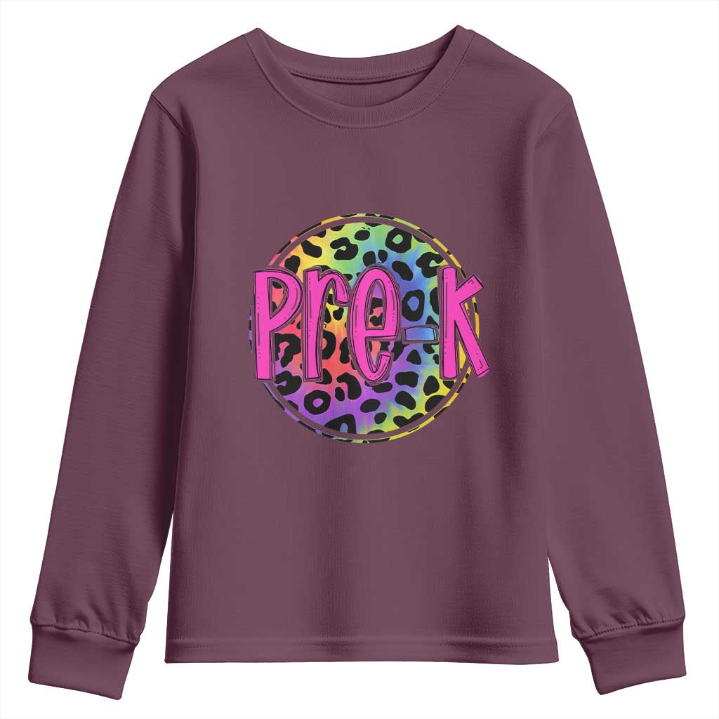 Pre-Kindergarten Neon Leopard Effect Printing Youth Sweatshirt Wild About PreK Teacher Student Gift