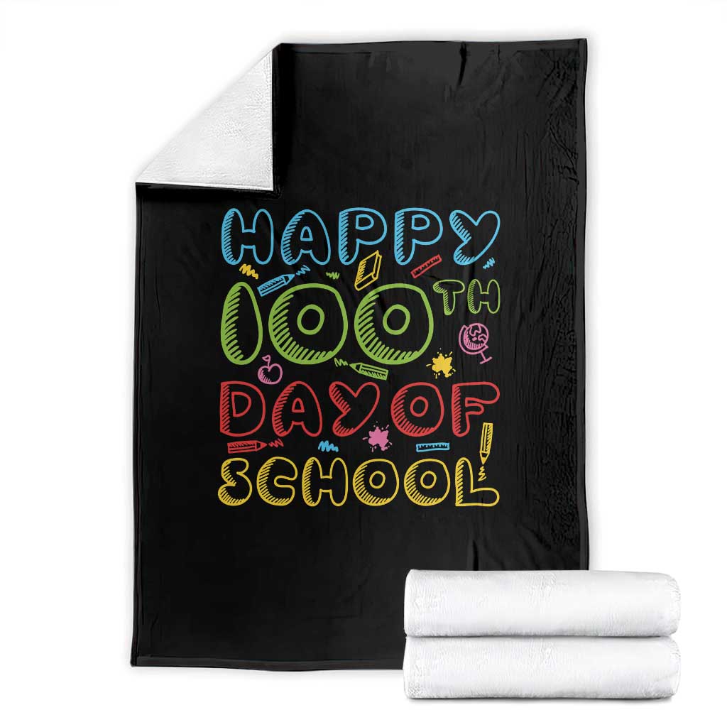 Happy 100 Days of School Throw Blanket 100th Day Funny Milestone Celebration