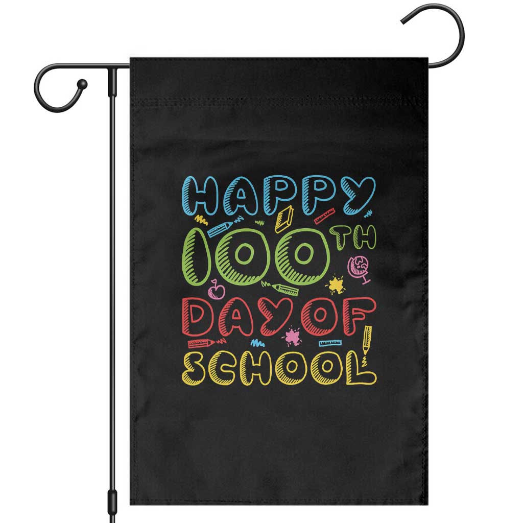 Happy 100 Days of School Garden Flag 100th Day Funny Milestone Celebration