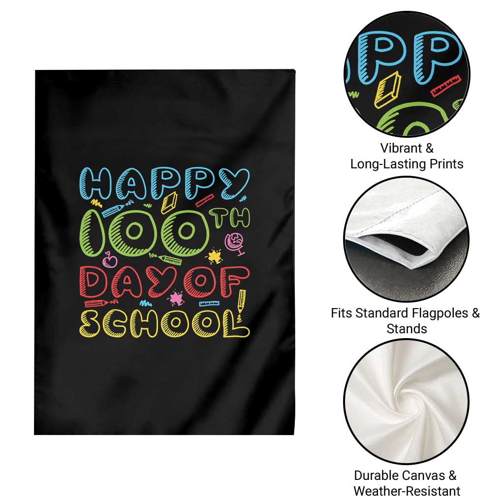 Happy 100 Days of School Garden Flag 100th Day Funny Milestone Celebration