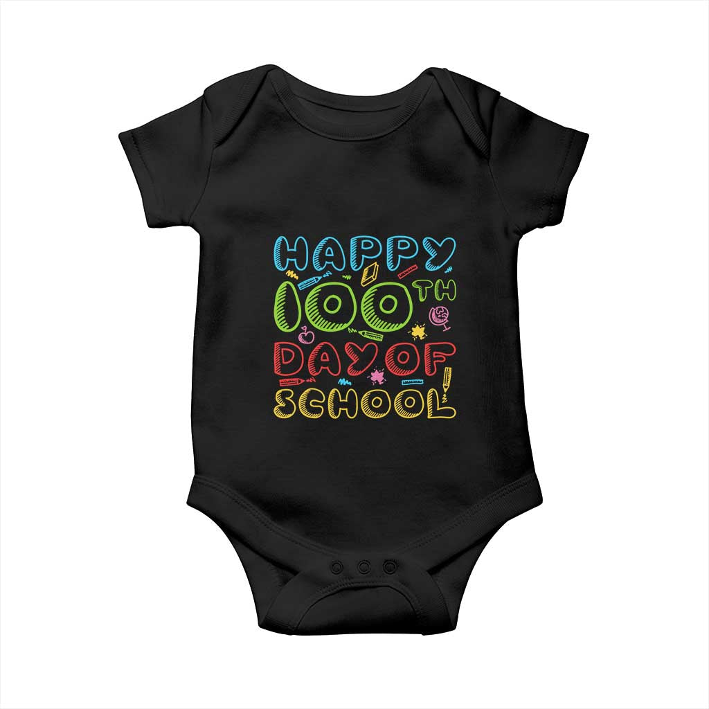 Happy 100 Days of School Baby Onesie 100th Day Funny Milestone Celebration