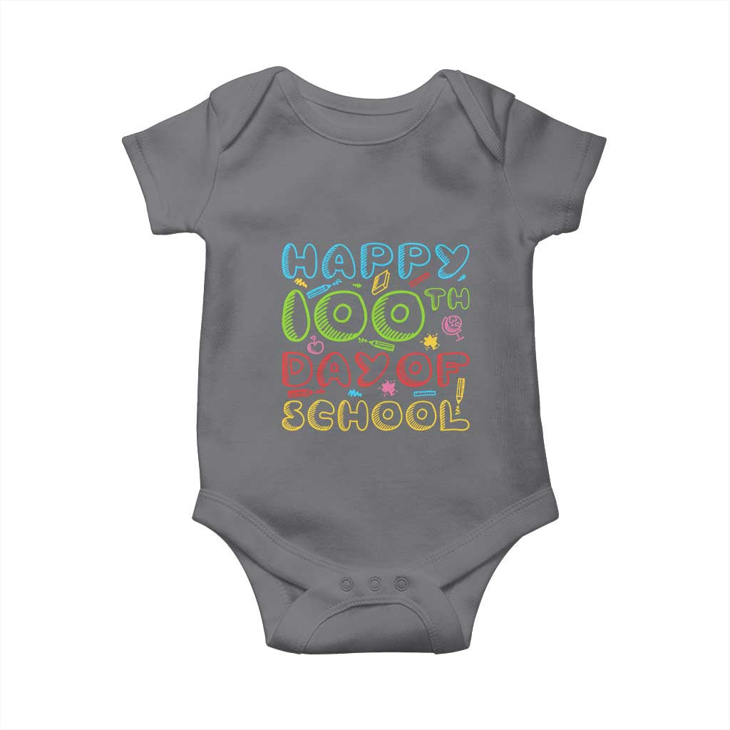 Happy 100 Days of School Baby Onesie 100th Day Funny Milestone Celebration