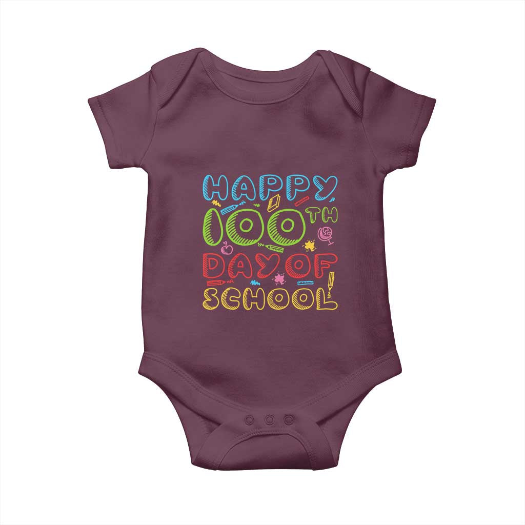 Happy 100 Days of School Baby Onesie 100th Day Funny Milestone Celebration