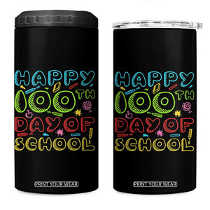 Happy 100 Days of School 4 in 1 Can Cooler Tumbler 100th Day Funny Milestone Celebration