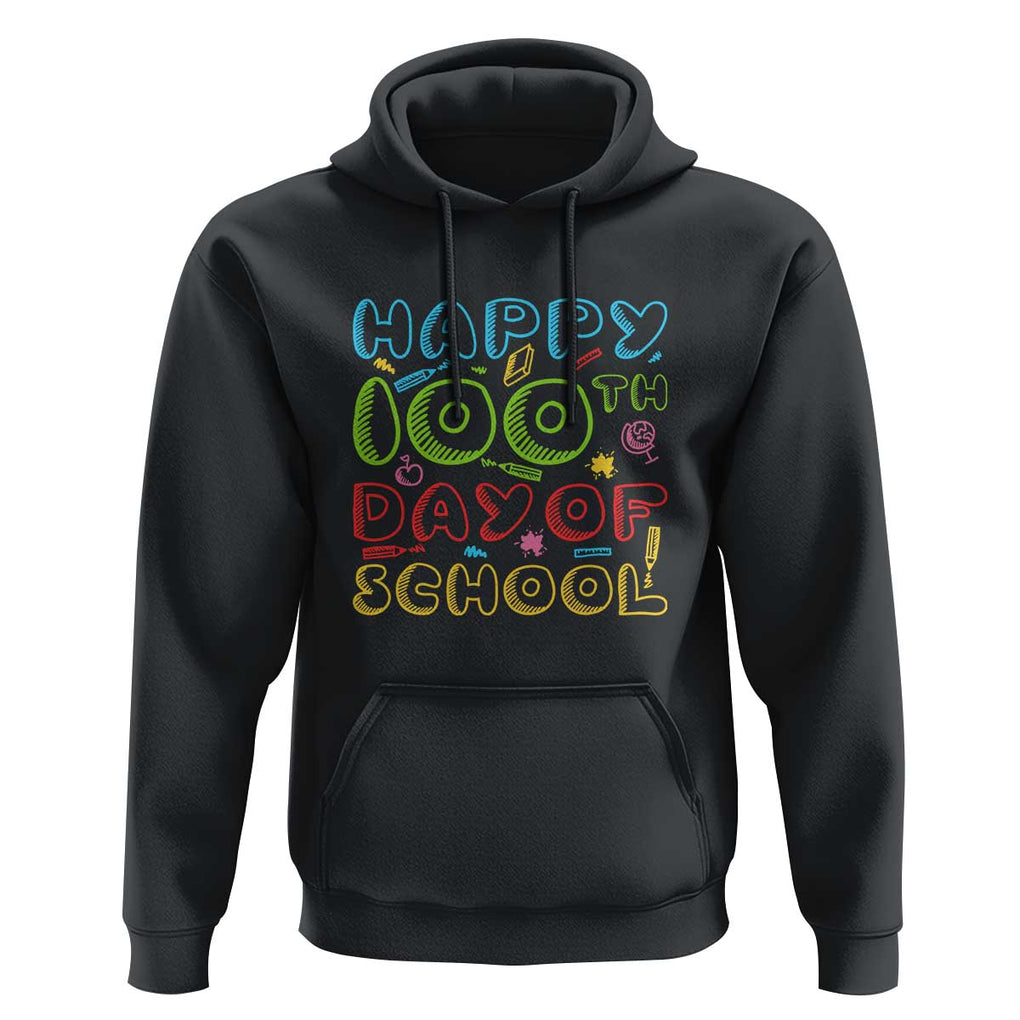 Happy 100 Days of School Hoodie 100th Day Celebration TS01 Black Print Your Wear