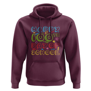 Happy 100 Days of School Hoodie 100th Day Celebration TS01 Maroon Print Your Wear