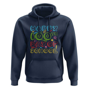 Happy 100 Days of School Hoodie 100th Day Celebration TS01 Navy Print Your Wear