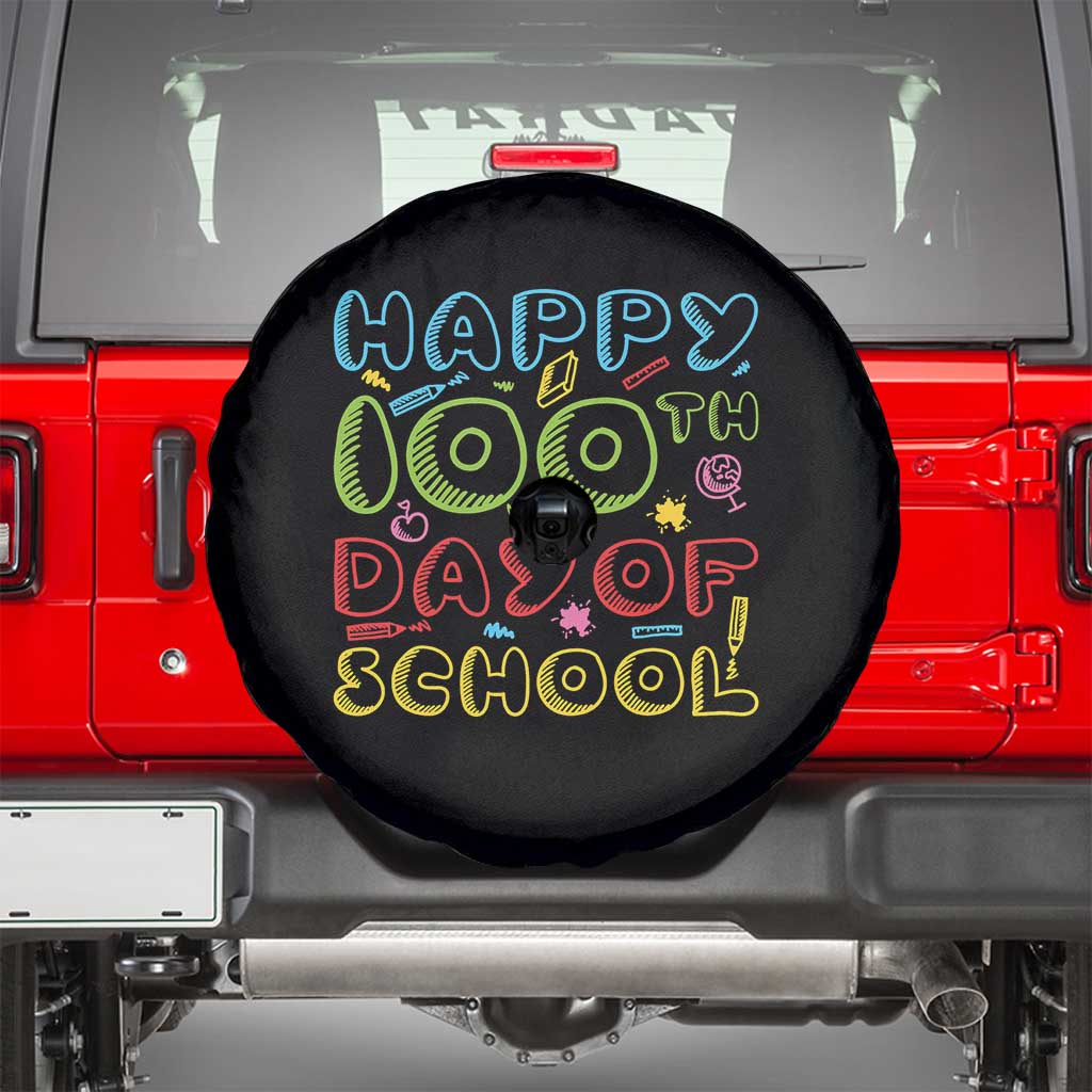Happy 100 Days of School Spare Tire Cover 100th Day Funny Milestone Celebration