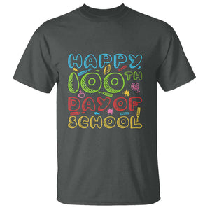 Happy 100 Days of School T Shirt 100th Day Celebration TS01 Dark Heather Print Your Wear