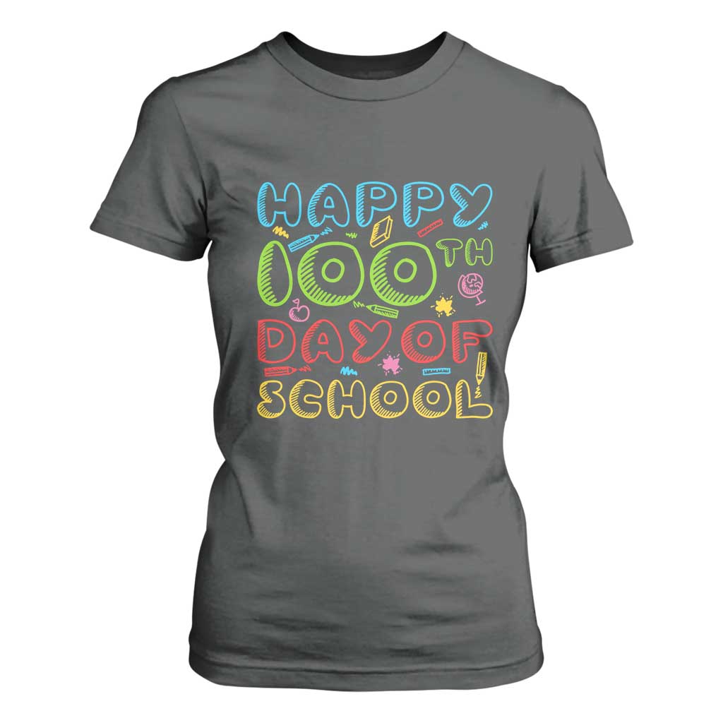 Happy 100 Days of School T Shirt For Women 100th Day Funny Milestone Celebration
