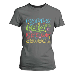 Happy 100 Days of School T Shirt For Women 100th Day Funny Milestone Celebration