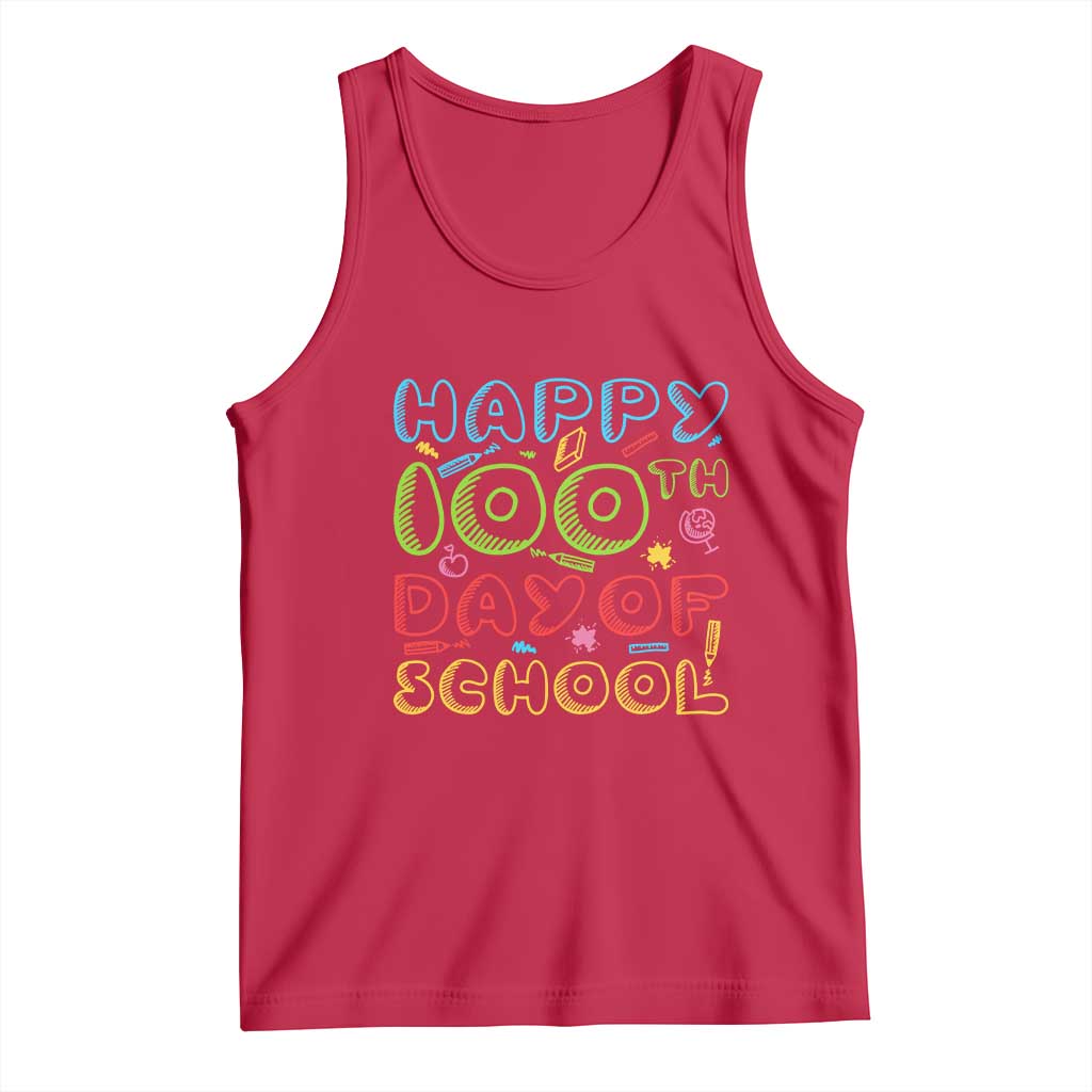 Happy 100 Days of School Tank Top 100th Day Funny Milestone Celebration