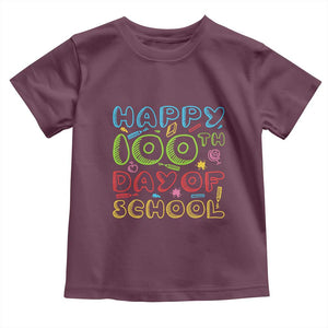 Happy 100 Days of School Toddler T Shirt 100th Day Funny Milestone Celebration