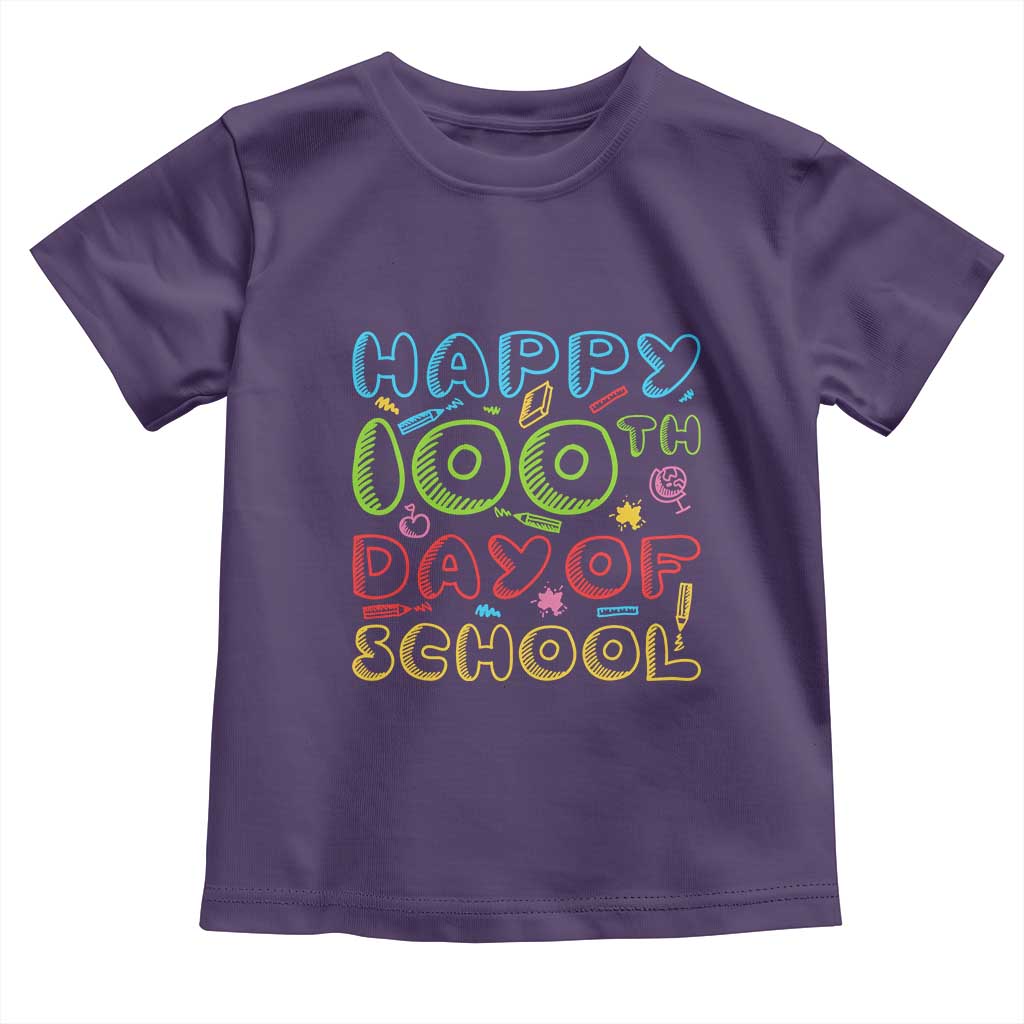 Happy 100 Days of School Toddler T Shirt 100th Day Funny Milestone Celebration