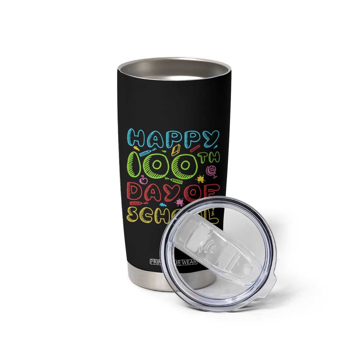 Happy 100 Days of School Tumbler Cup 100th Day Funny Milestone Celebration