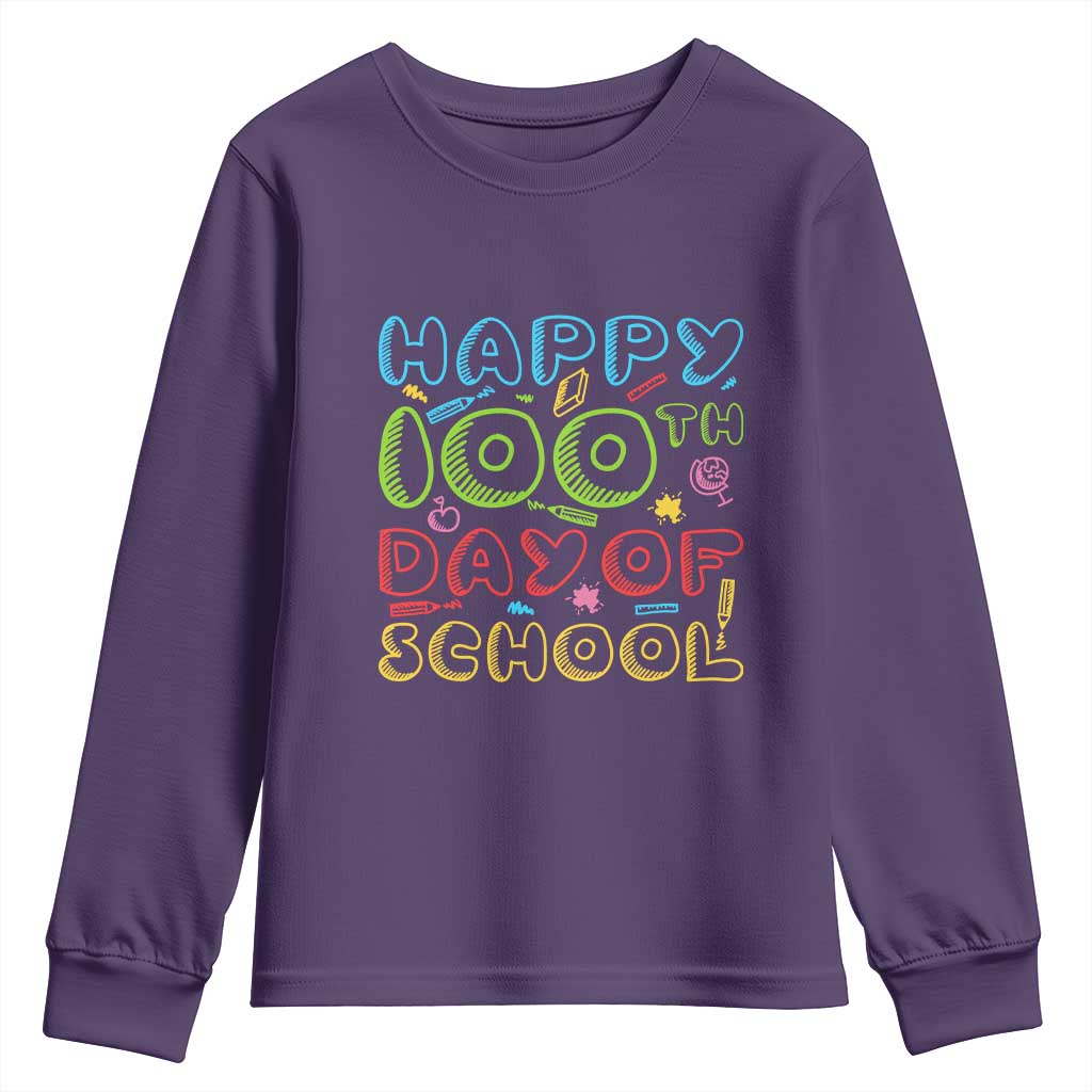 Happy 100 Days of School Youth Sweatshirt 100th Day Funny Milestone Celebration