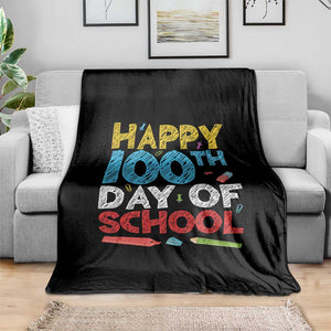 100 Days of School Celebration Throw Blanket Happy 100th Day Student Teacher Gift