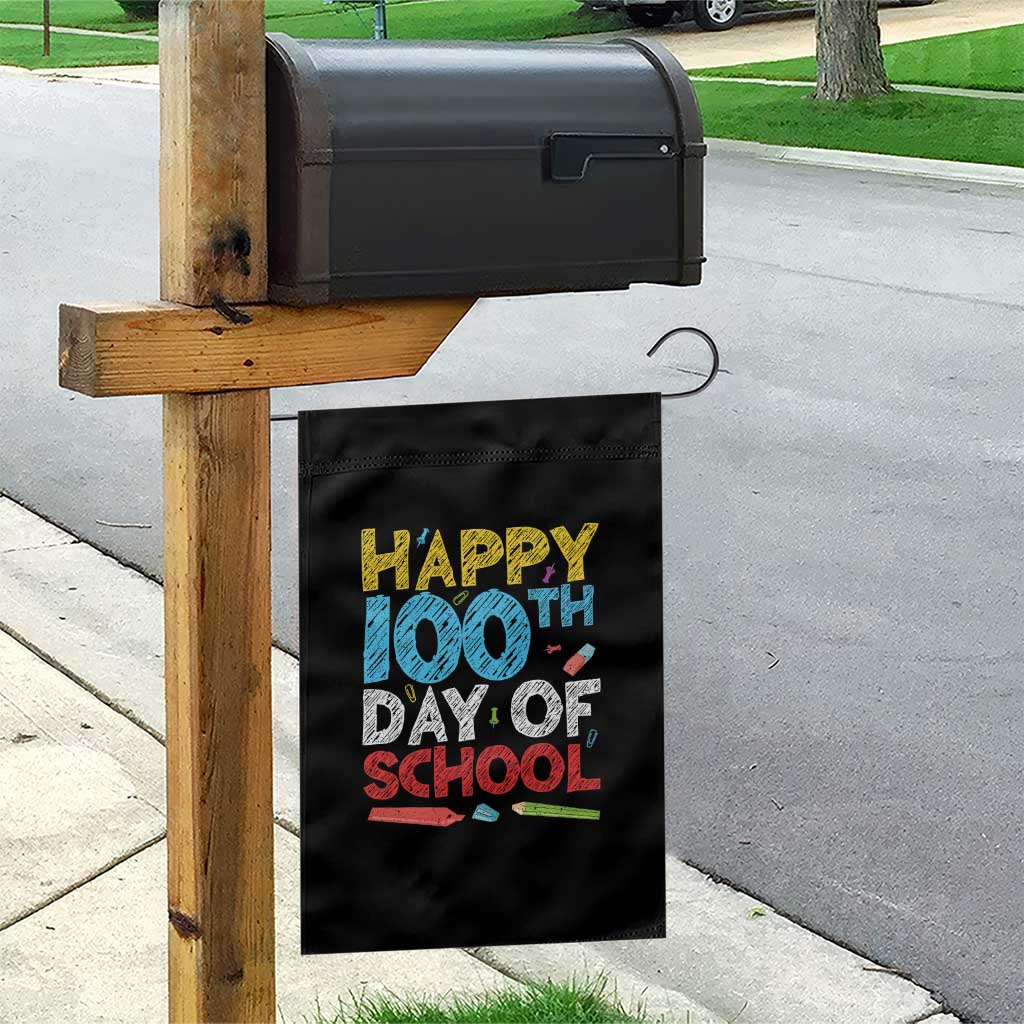 100 Days of School Celebration Garden Flag Happy 100th Day Student Teacher Gift