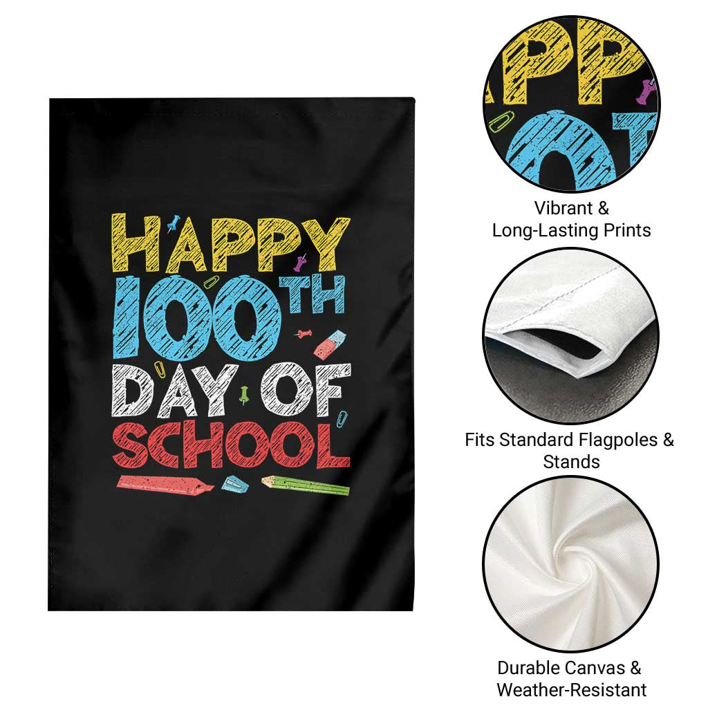 100 Days of School Celebration Garden Flag Happy 100th Day Student Teacher Gift