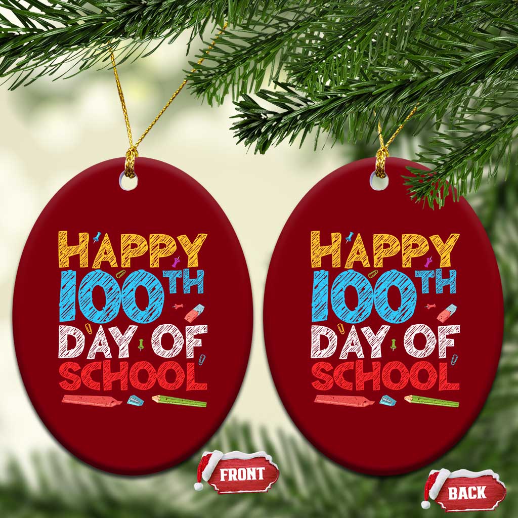 100 Days of School Celebration Ceramic Ornament Happy 100th Day Student Teacher Gift
