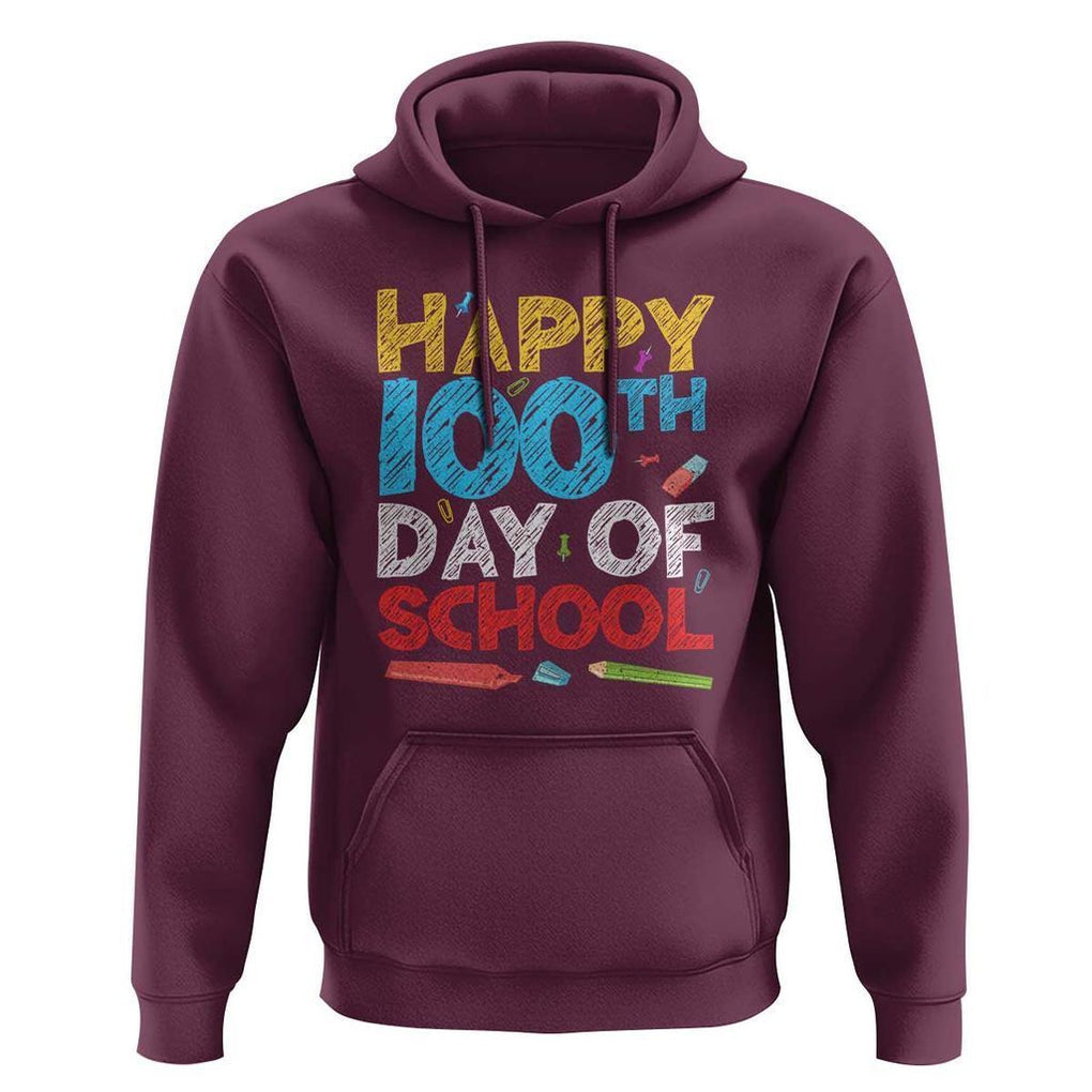 100 Days of School Celebration Hoodie Happy 100th Day TS01 Maroon Print Your Wear
