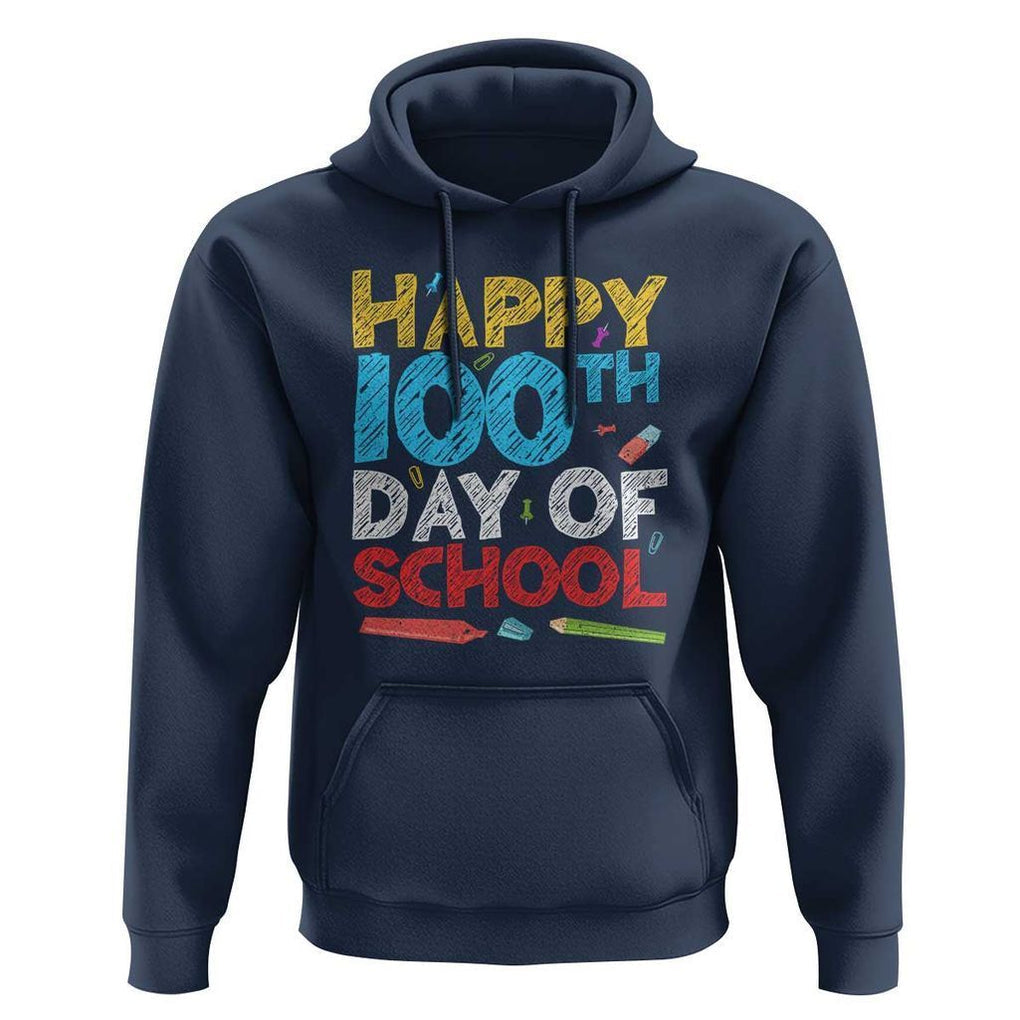 100 Days of School Celebration Hoodie Happy 100th Day TS01 Navy Print Your Wear