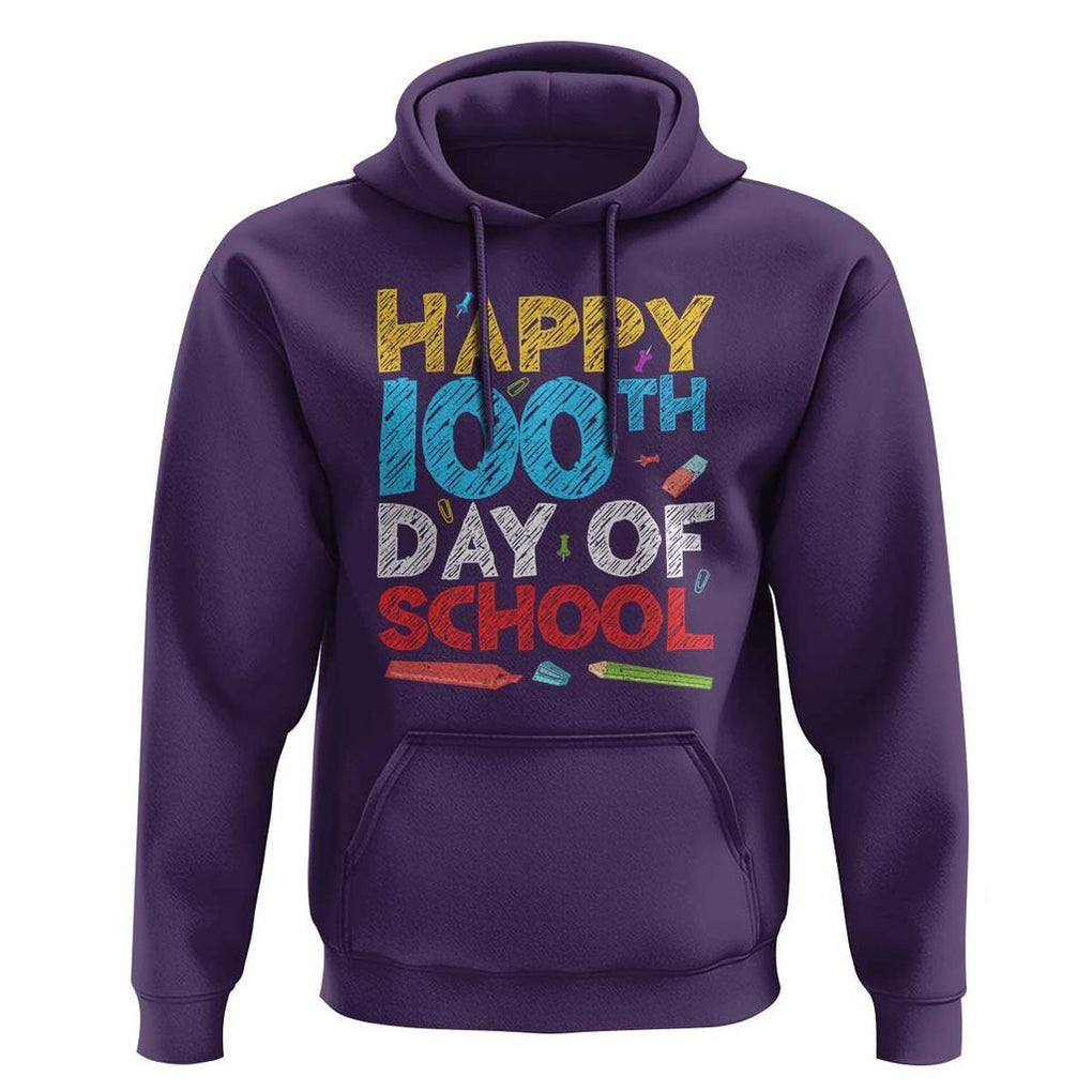100 Days of School Celebration Hoodie Happy 100th Day TS01 Purple Print Your Wear