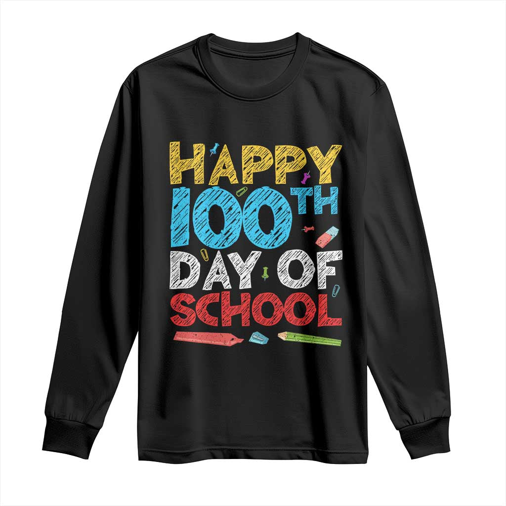 100 Days of School Celebration Long Sleeve Shirt Happy 100th Day Student Teacher Gift