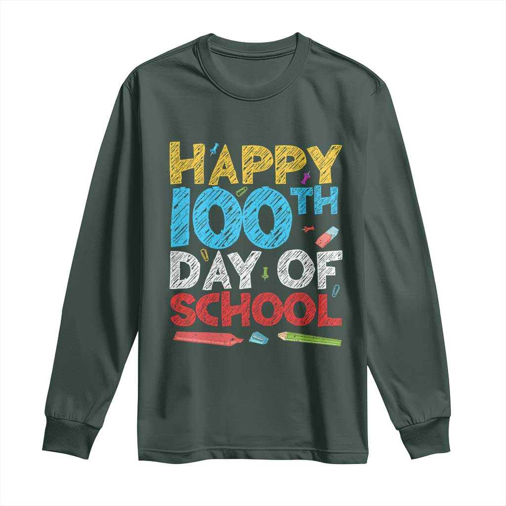 100 Days of School Celebration Long Sleeve Shirt Happy 100th Day Student Teacher Gift