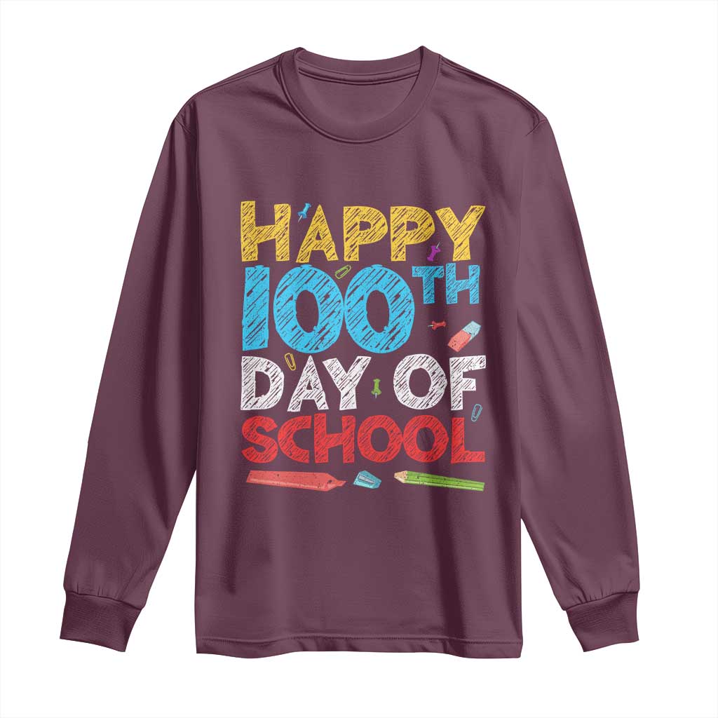 100 Days of School Celebration Long Sleeve Shirt Happy 100th Day Student Teacher Gift