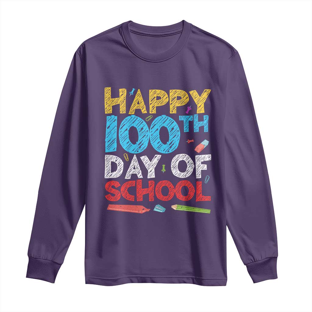 100 Days of School Celebration Long Sleeve Shirt Happy 100th Day Student Teacher Gift