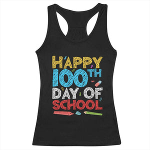 100 Days of School Celebration Racerback Tank Top Happy 100th Day Student Teacher Gift
