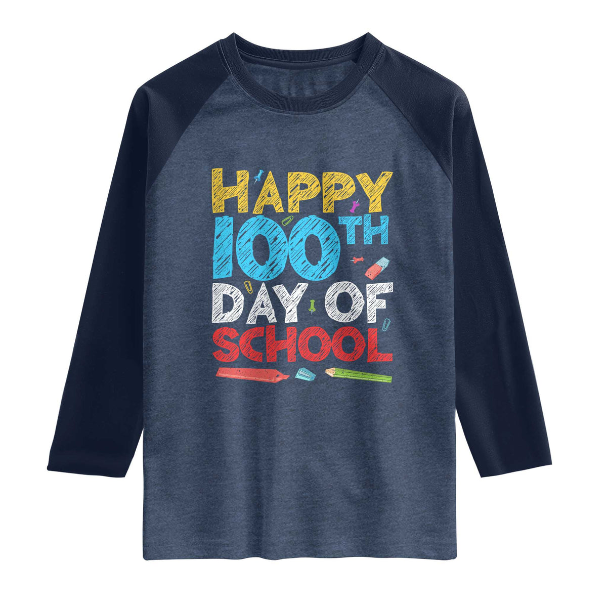 100 Days of School Celebration Raglan Shirt Happy 100th Day Student Teacher Gift