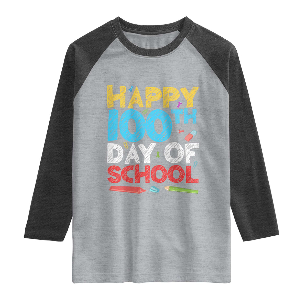 100 Days of School Celebration Raglan Shirt Happy 100th Day Student Teacher Gift
