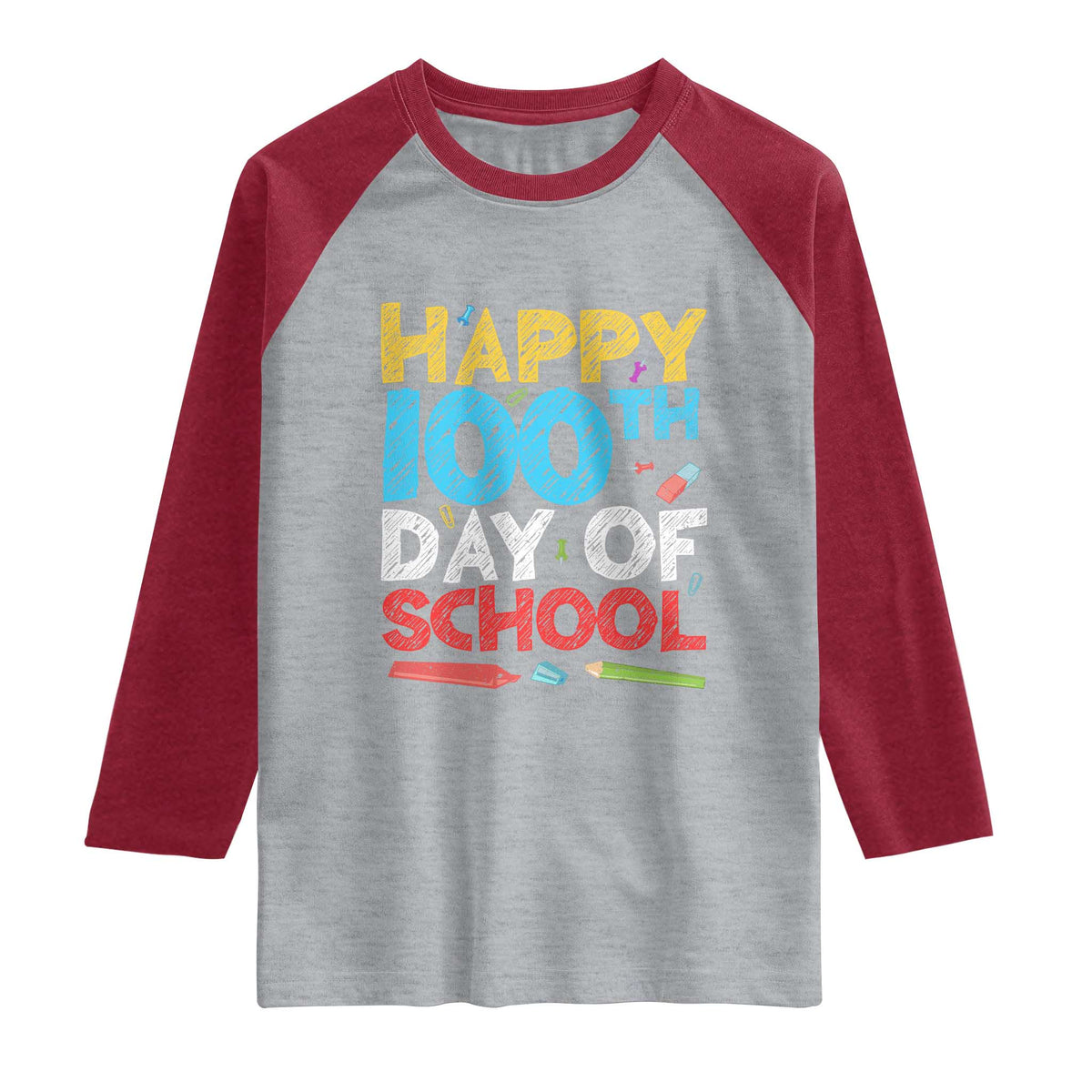 100 Days of School Celebration Raglan Shirt Happy 100th Day Student Teacher Gift