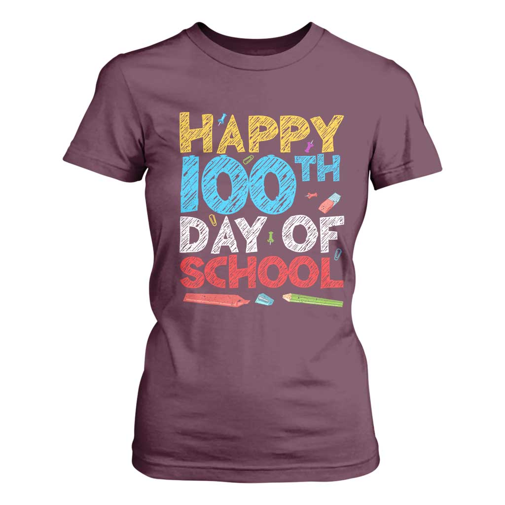 100 Days of School Celebration T Shirt For Women Happy 100th Day Student Teacher Gift