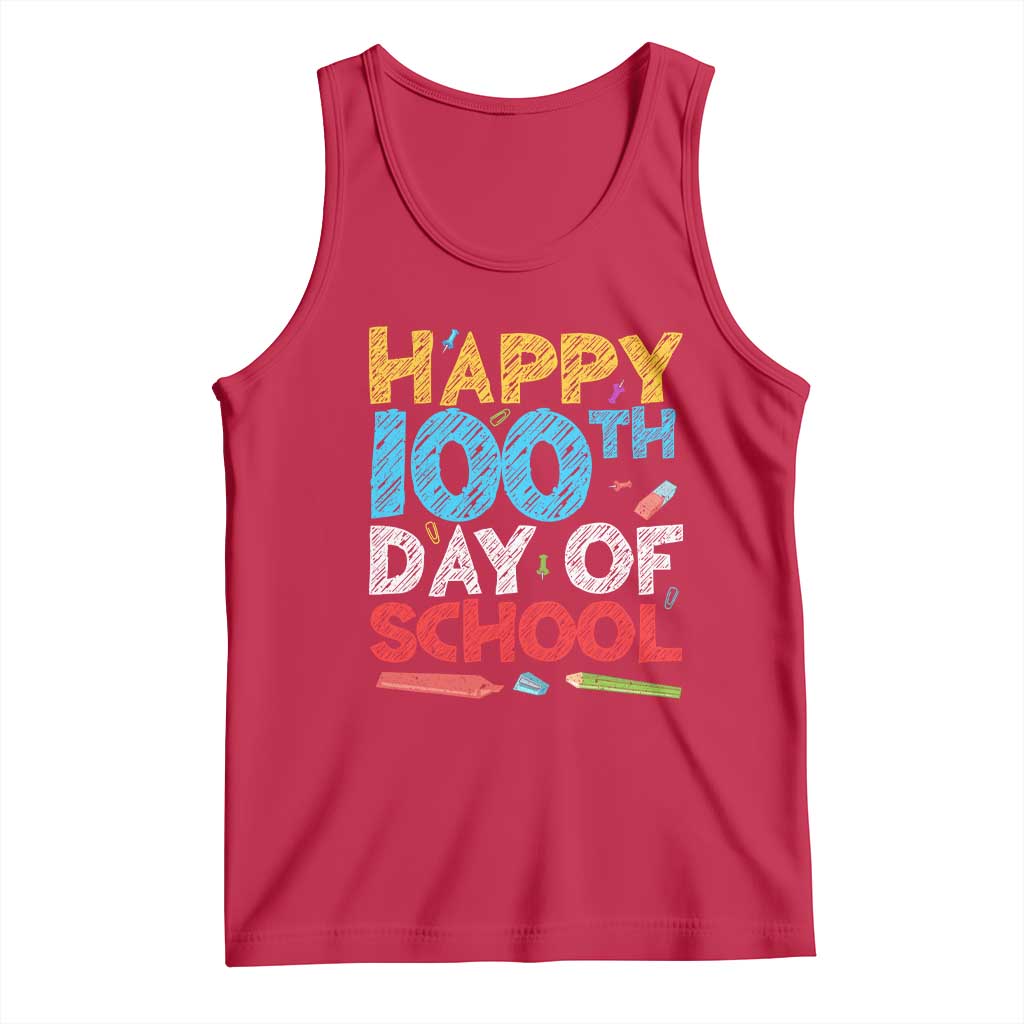 100 Days of School Celebration Tank Top Happy 100th Day Student Teacher Gift
