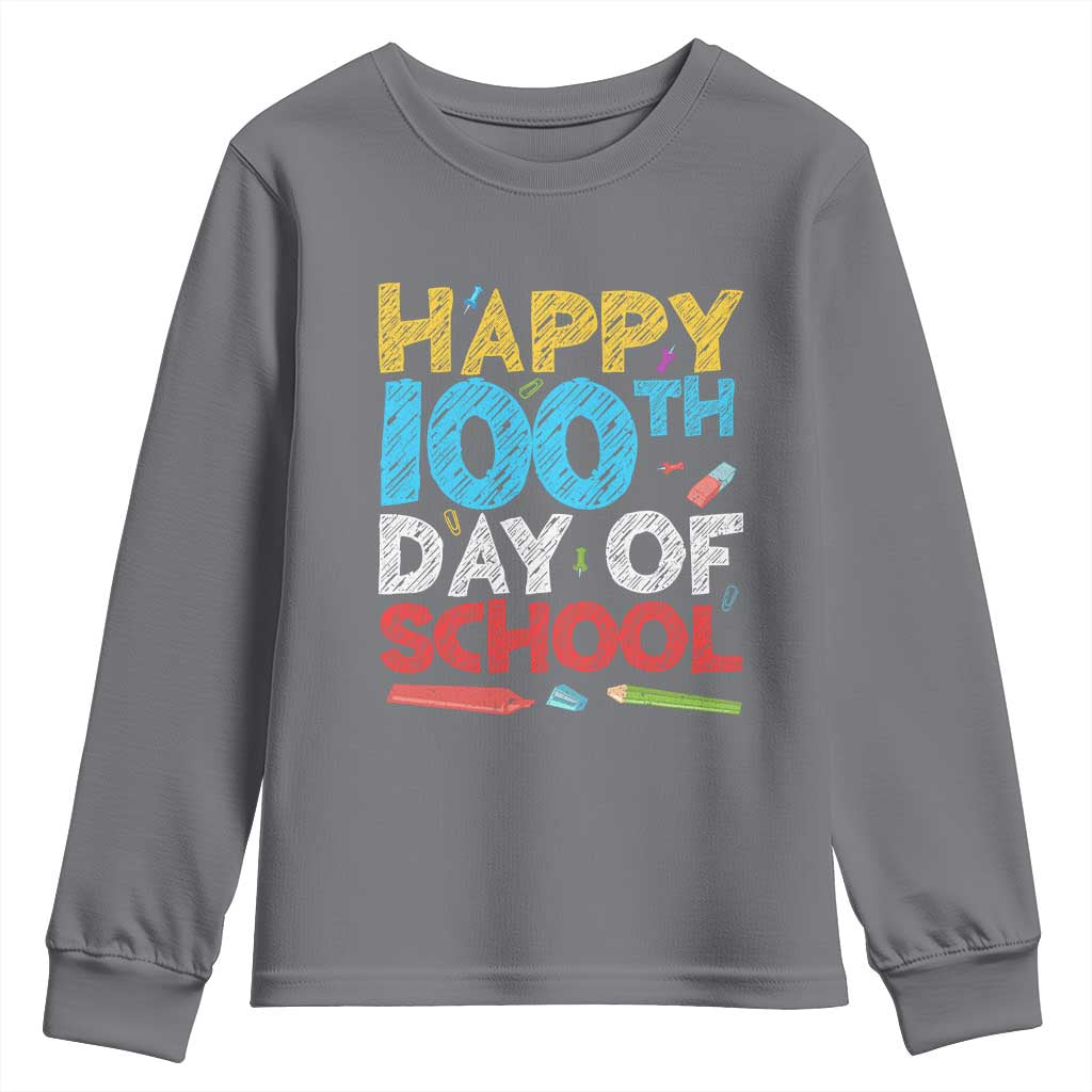 100 Days of School Celebration Youth Sweatshirt Happy 100th Day Student Teacher Gift