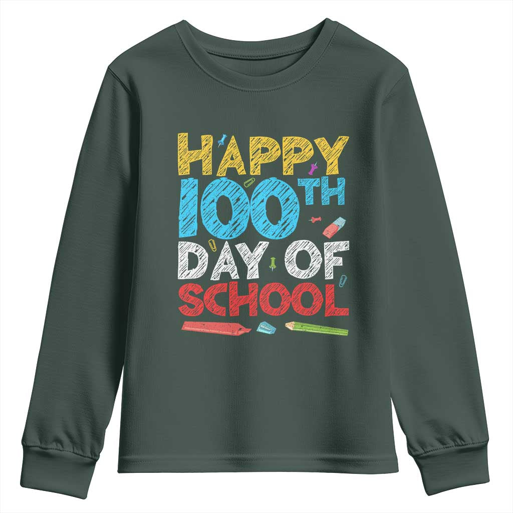 100 Days of School Celebration Youth Sweatshirt Happy 100th Day Student Teacher Gift