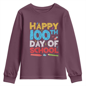 100 Days of School Celebration Youth Sweatshirt Happy 100th Day Student Teacher Gift