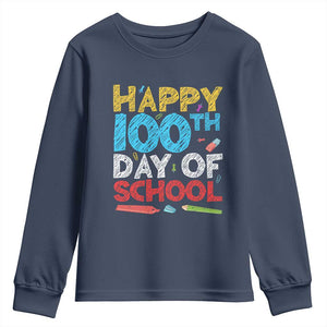 100 Days of School Celebration Youth Sweatshirt Happy 100th Day Student Teacher Gift