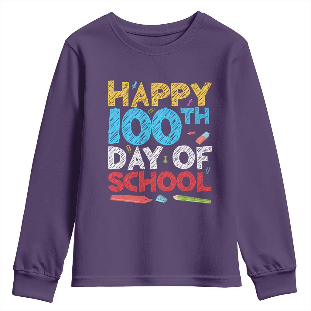 100 Days of School Celebration Youth Sweatshirt Happy 100th Day Student Teacher Gift