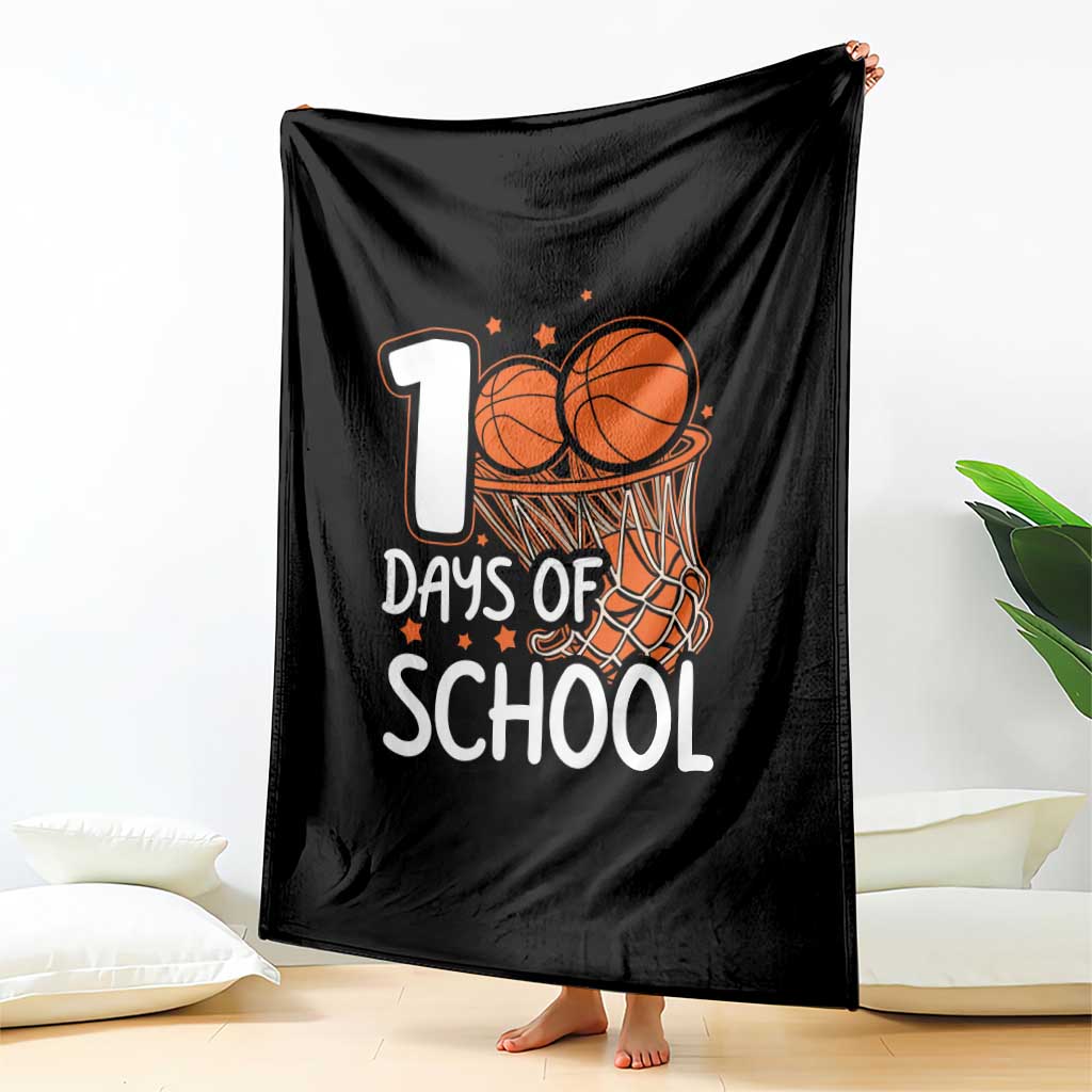 100 Days of Rocking School Basketball Throw Blanket Cool Kids Sports Gift