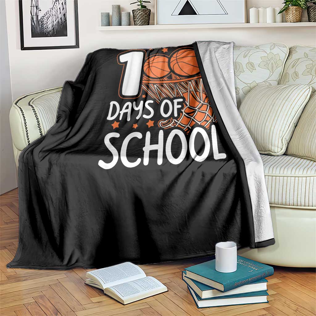 100 Days of Rocking School Basketball Throw Blanket Cool Kids Sports Gift