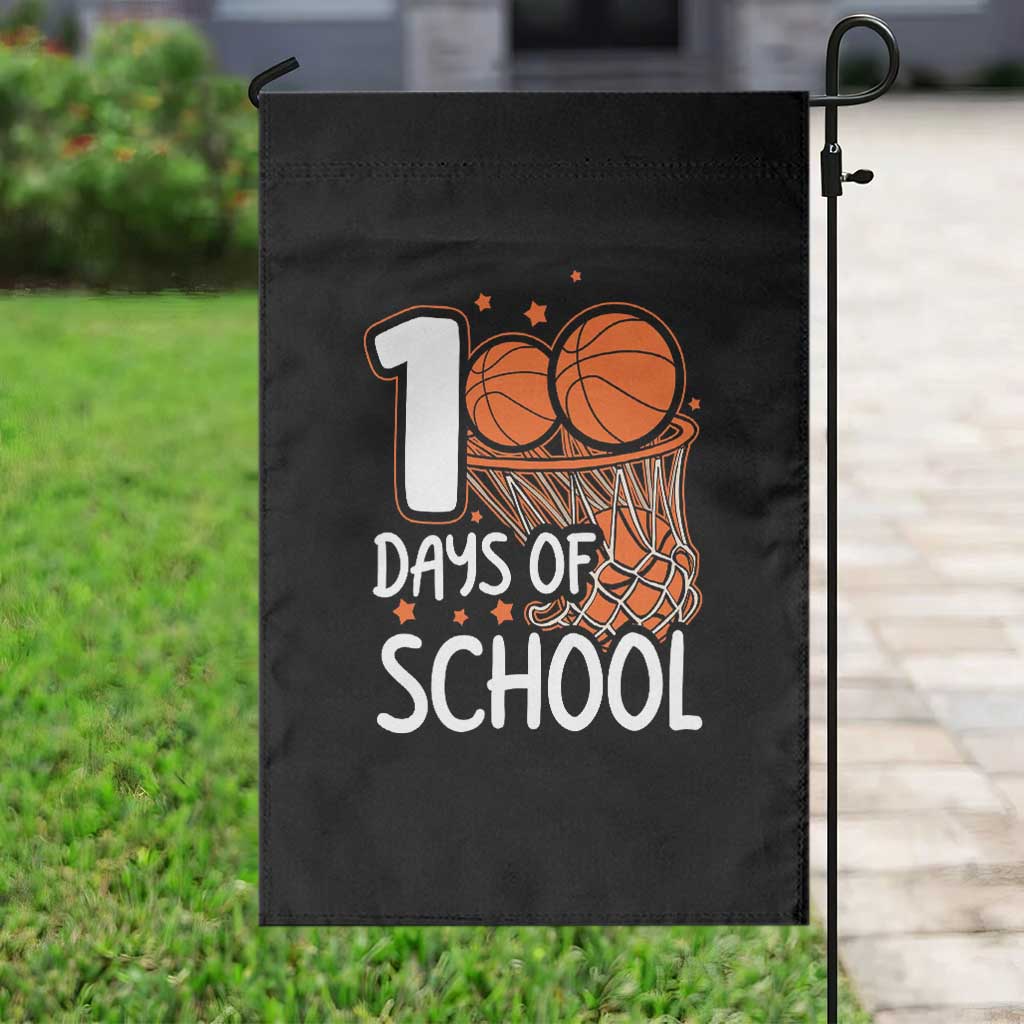 100 Days of Rocking School Basketball Garden Flag Cool Kids Sports Gift