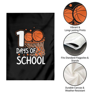 100 Days of Rocking School Basketball Garden Flag Cool Kids Sports Gift