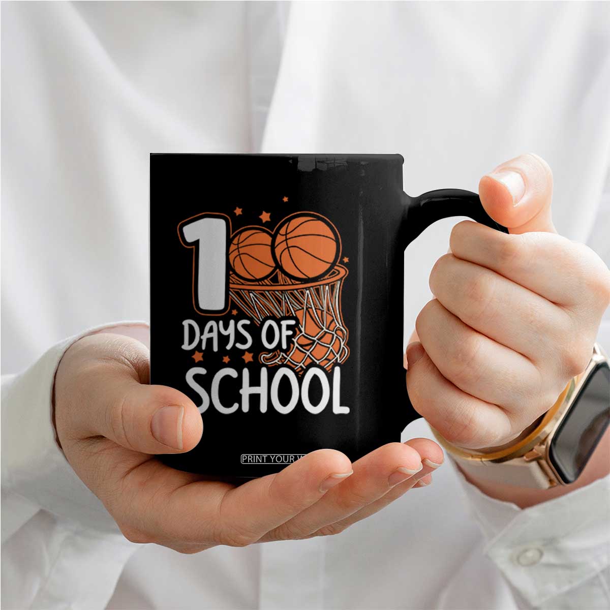 100 Days of Rocking School Basketball Coffee Mug Cool Kids Sports Gift